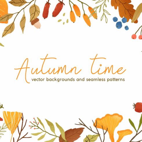 Autumn backgrounds and seamless cover image.