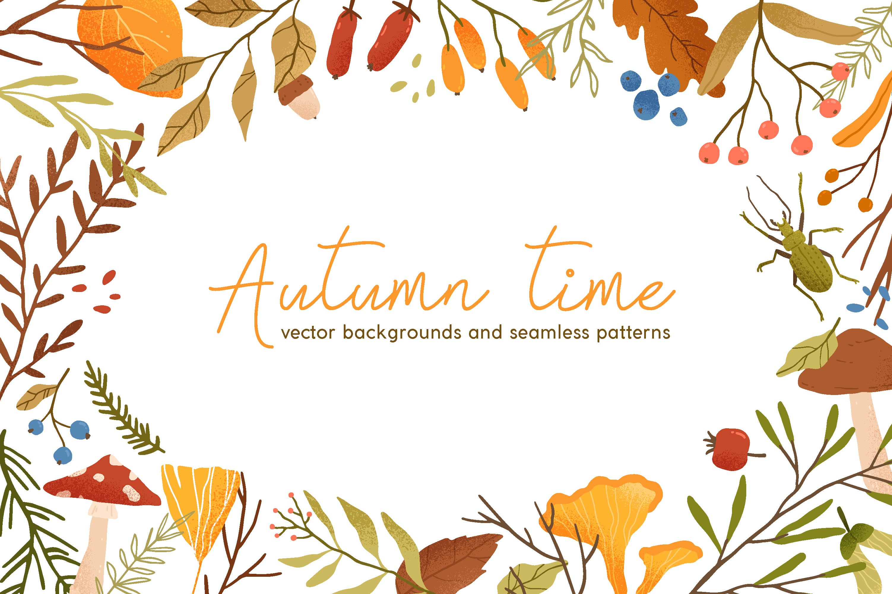 Autumn backgrounds and seamless cover image.