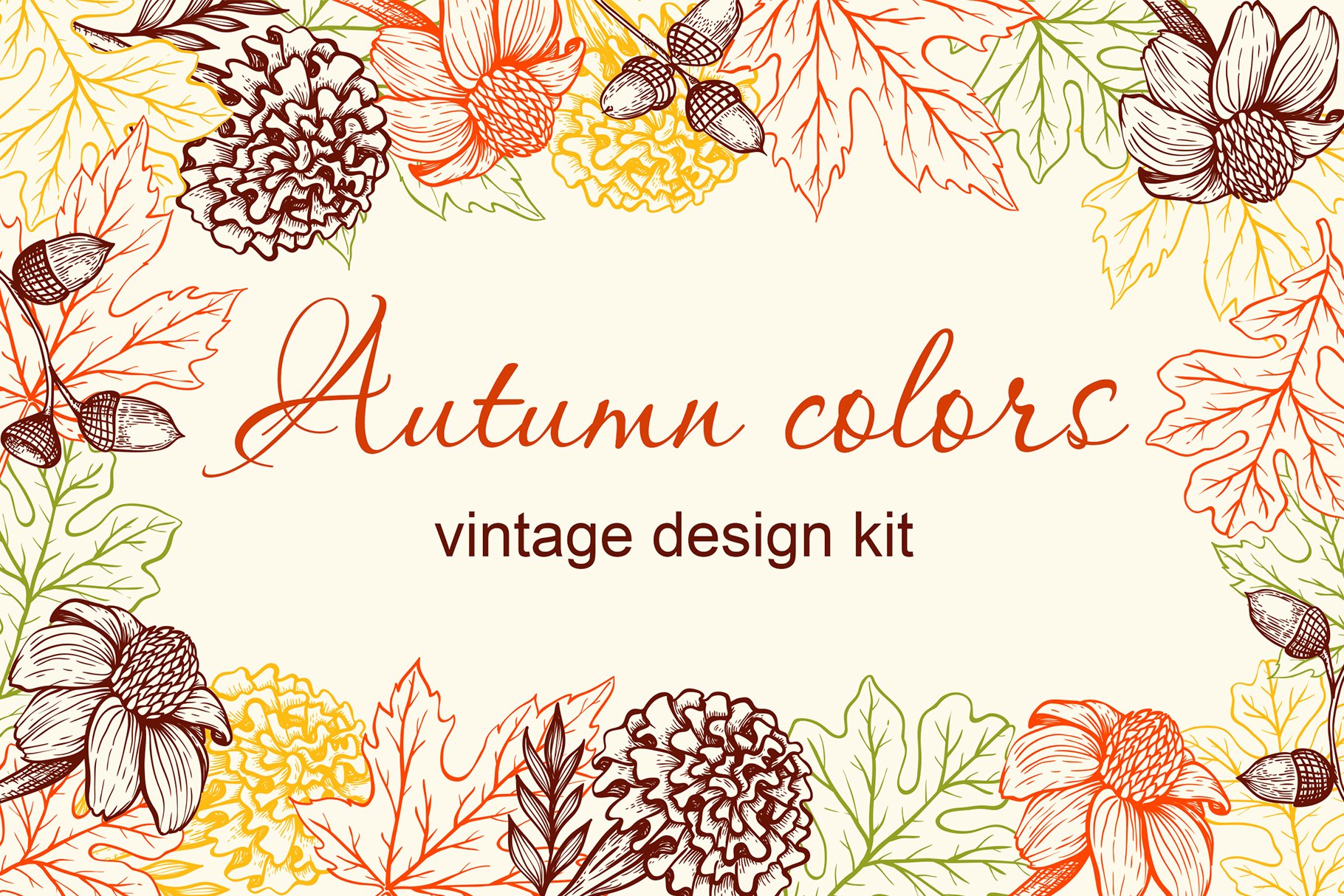 Autumn Colors Vintage Design Kit cover image.