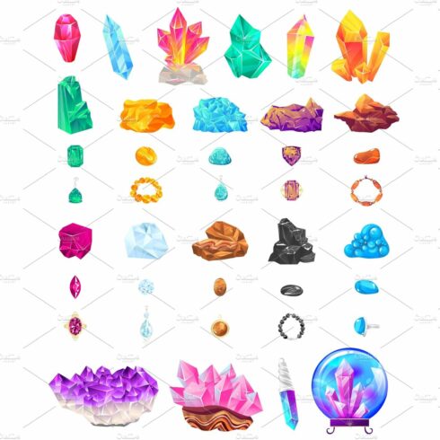 Crystal stone gem vector cover image.