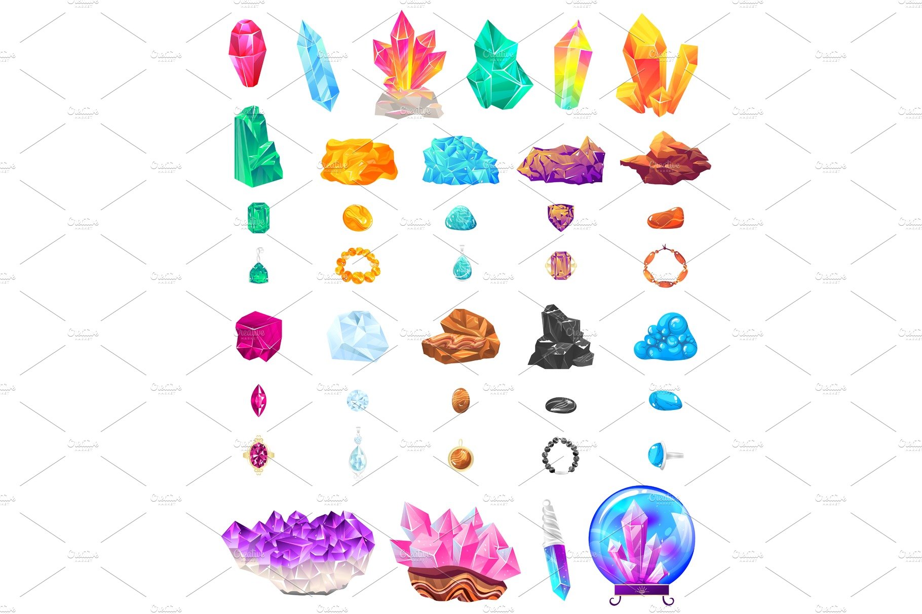 Crystal stone gem vector cover image.