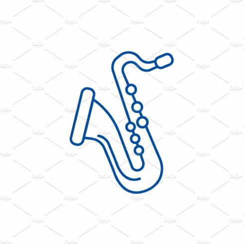 Saxophone line icon concept cover image.