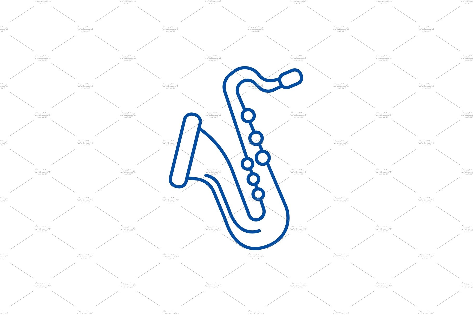 Saxophone line icon concept cover image.