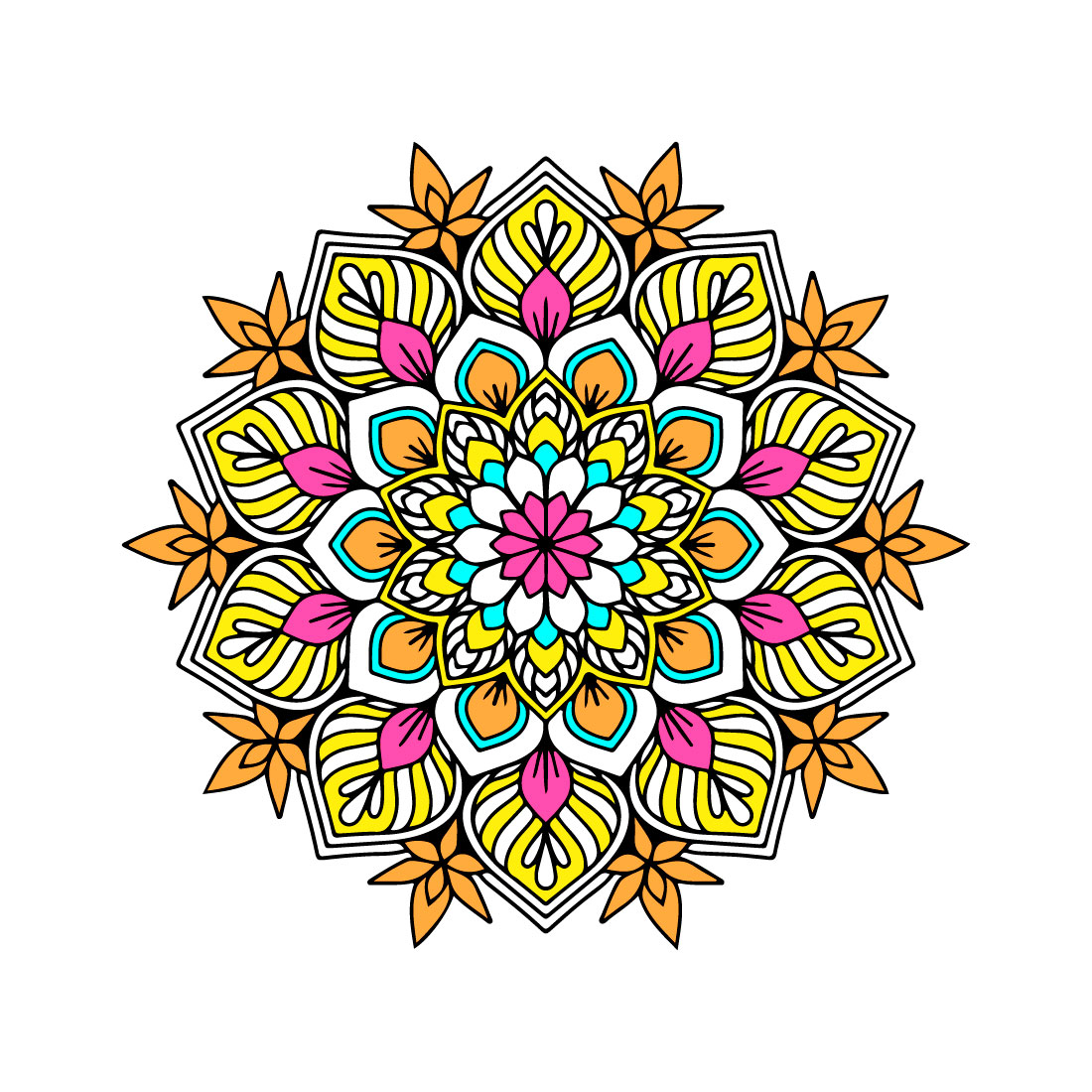 Floral Mandala Design Template preview image.