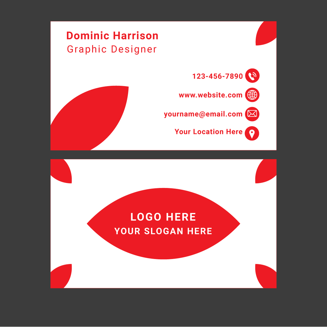 2 business card template preview image.