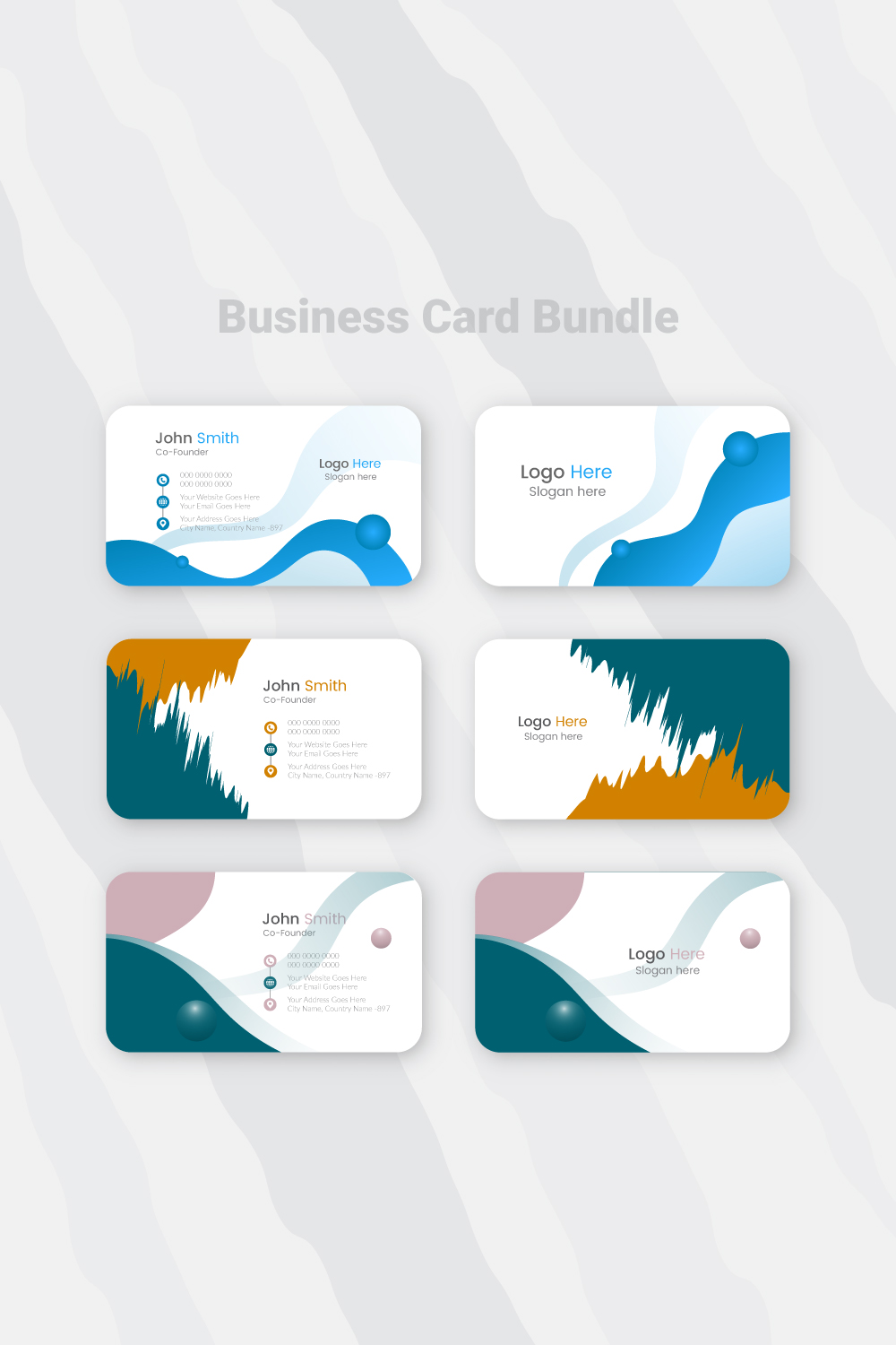 Corporate Business Cards Bundle Templates pinterest preview image.