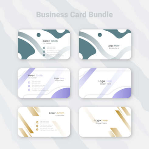 Corporate Business Cards Bundle Templates Design, Modern Creative Double Sided Business Card Design cover image.