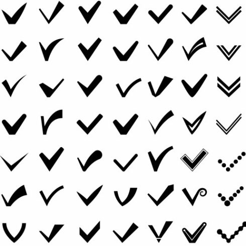 Ticks or check marks icons cover image.