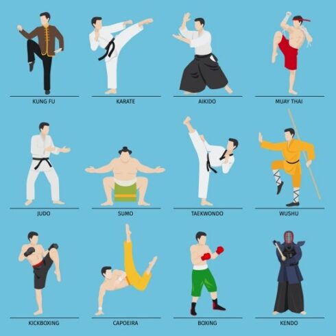 Asian martial arts vector cover image.