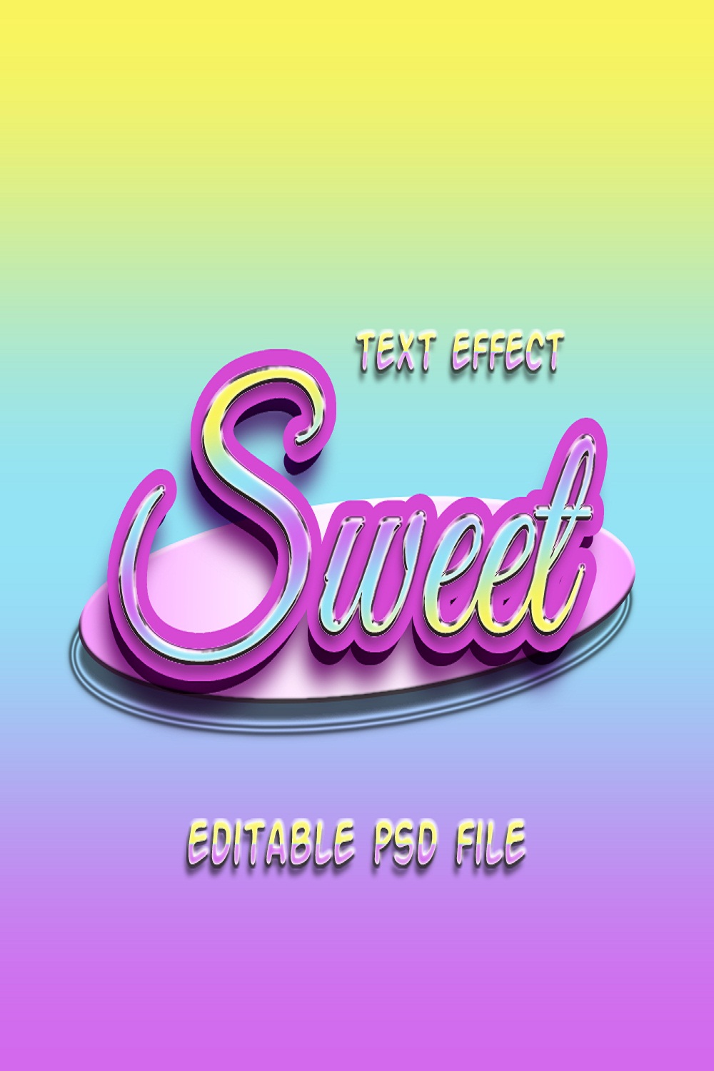 sweet text effect with soft pastel color background pinterest preview image.