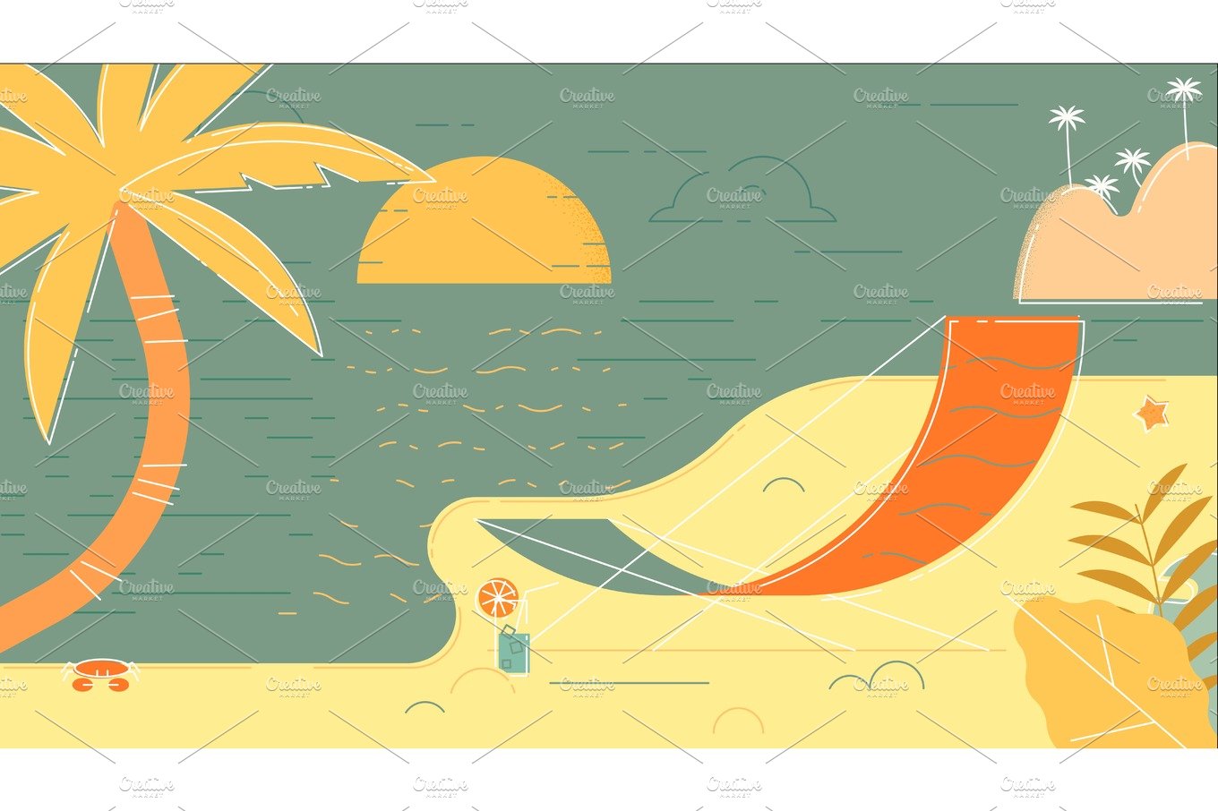 Beach Summer Vector Illustration cover image.