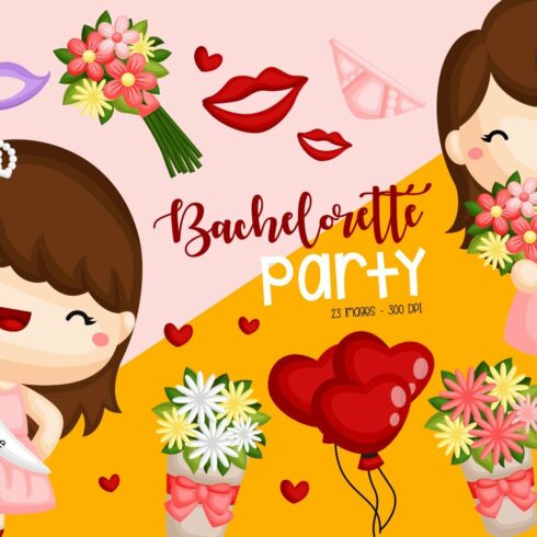Bachelorette Party Bride Clipart cover image.