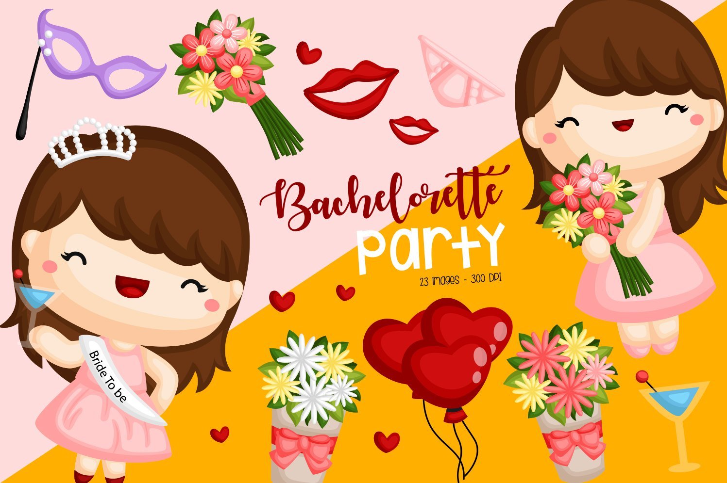 Bachelorette Party Bride Clipart cover image.
