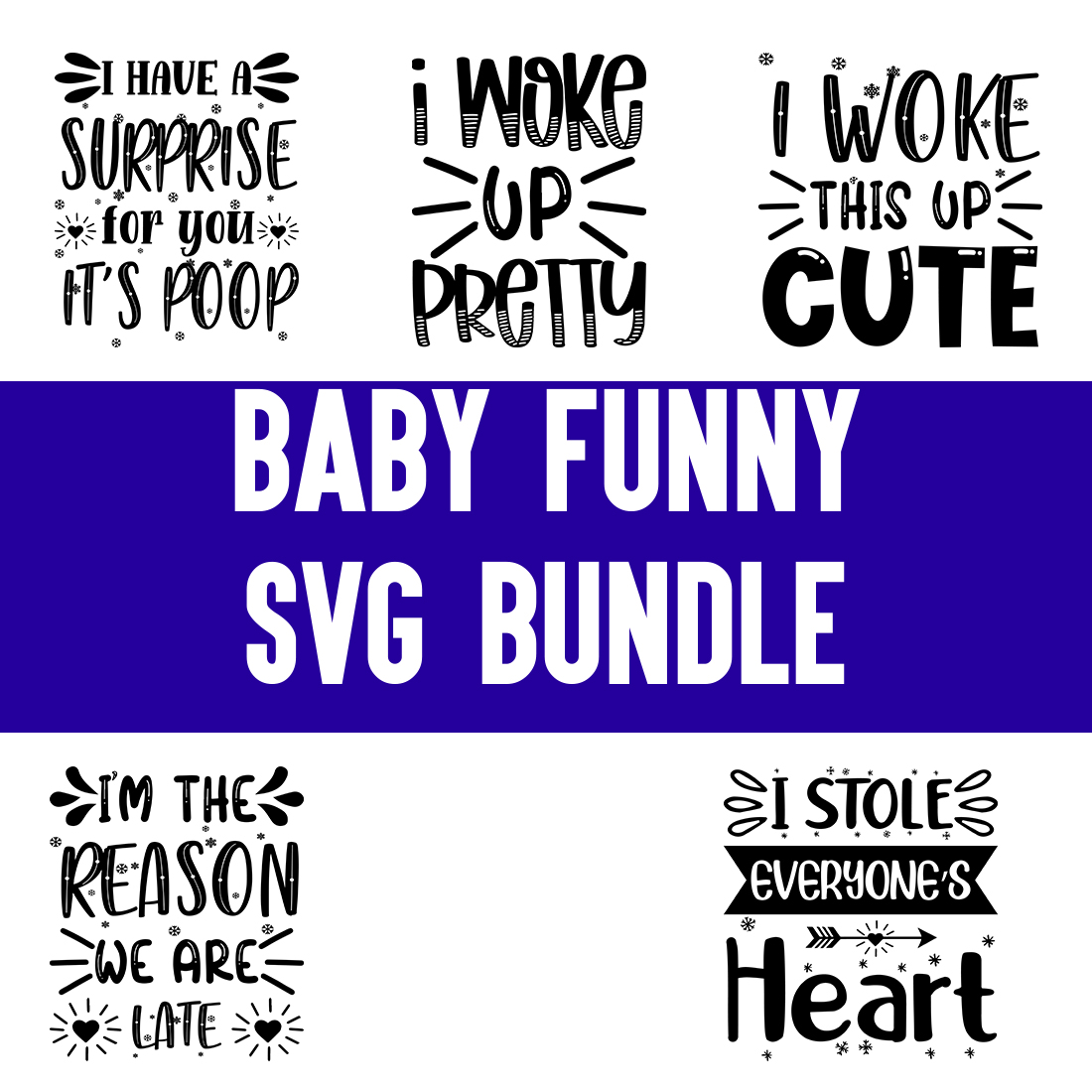Baby Funny svg Bundle preview image.