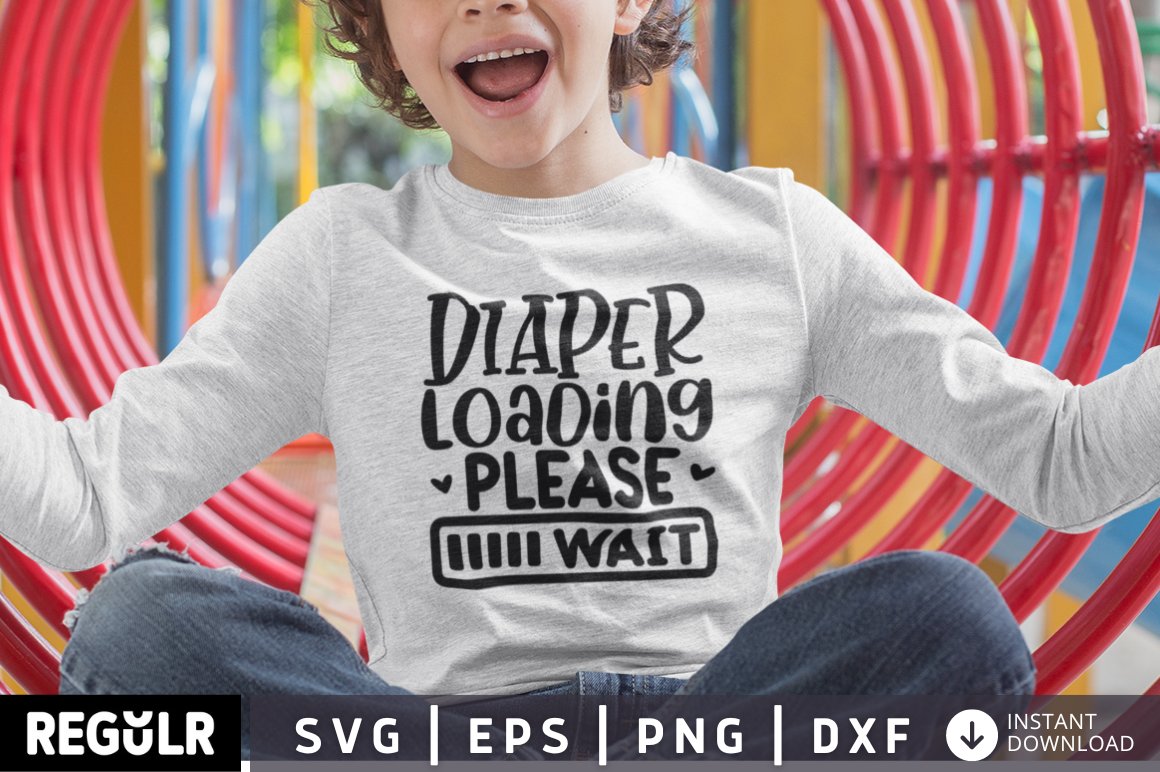 Diaper loading please wait SVG cover image.