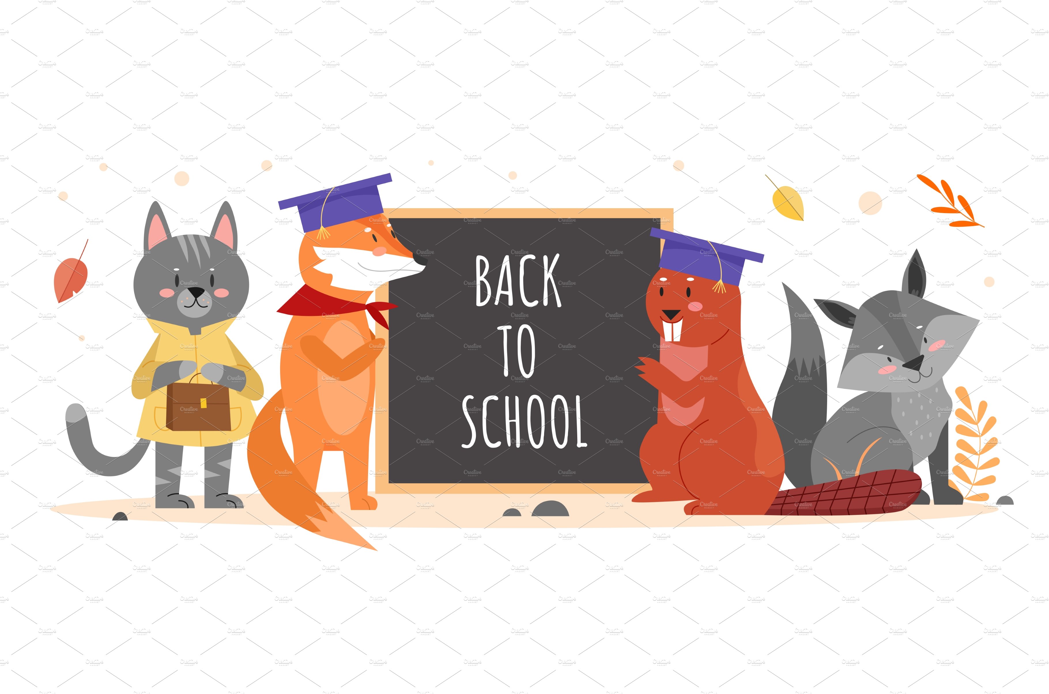 Back to school animals concept cover image.