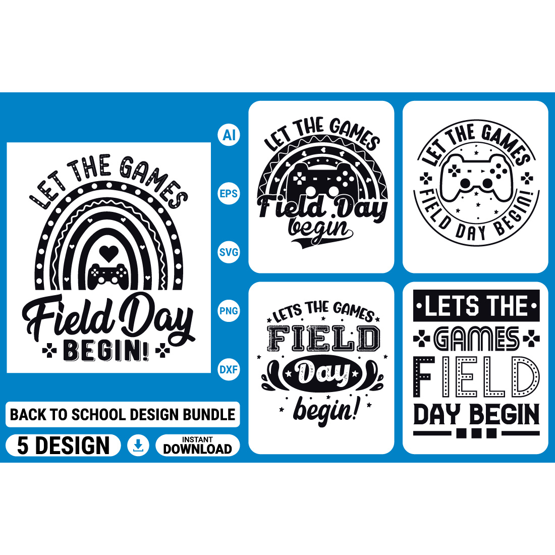 Back to school t-shirt design bundle, first day, hundred days of school, typography t-shirts preview image.