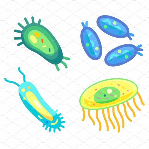 Bacteria Set Different Germs Vector cover image.