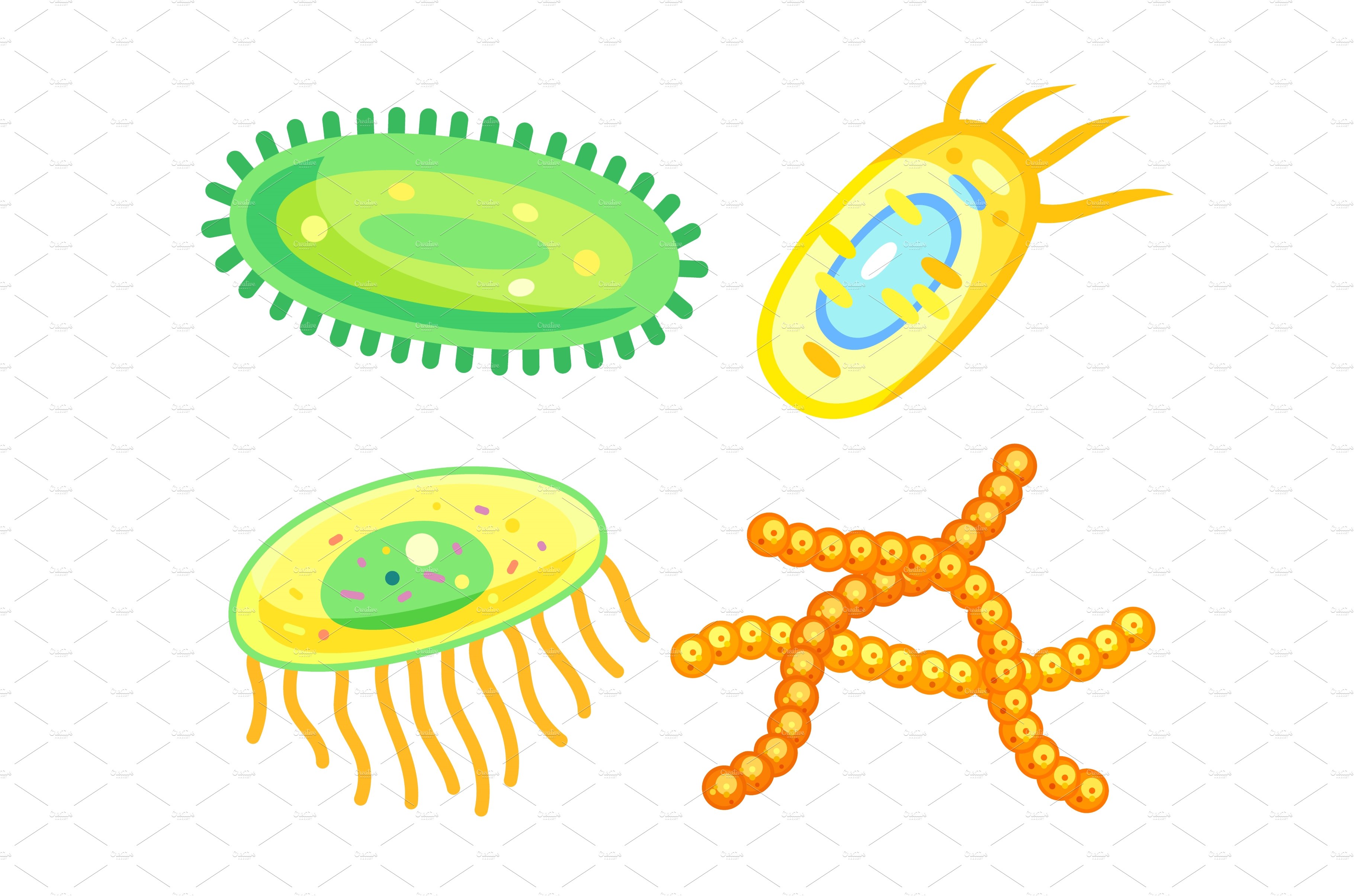 Bacteria and germs cells, microbes cover image.