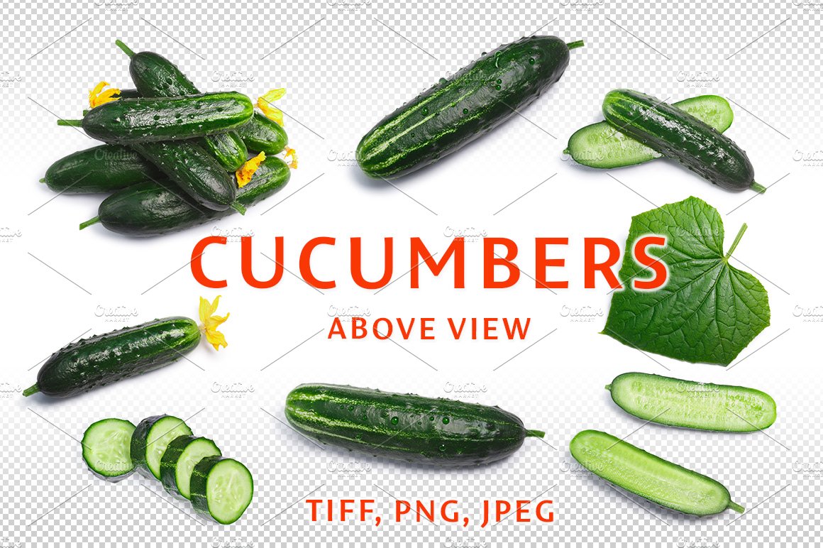 Cucumbers above cover image.