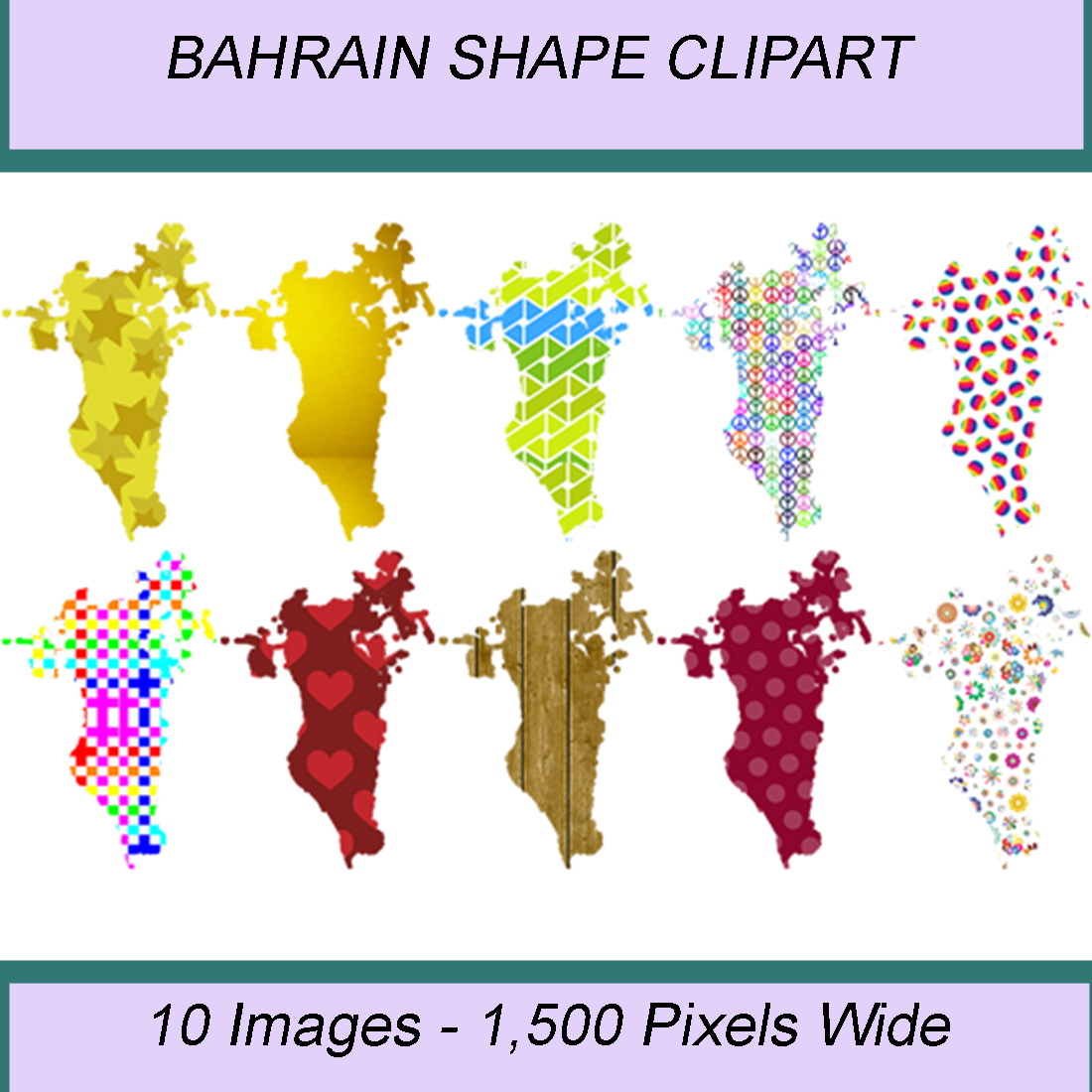 BAHRAIN SHAPE CLIPART ICONS cover image.