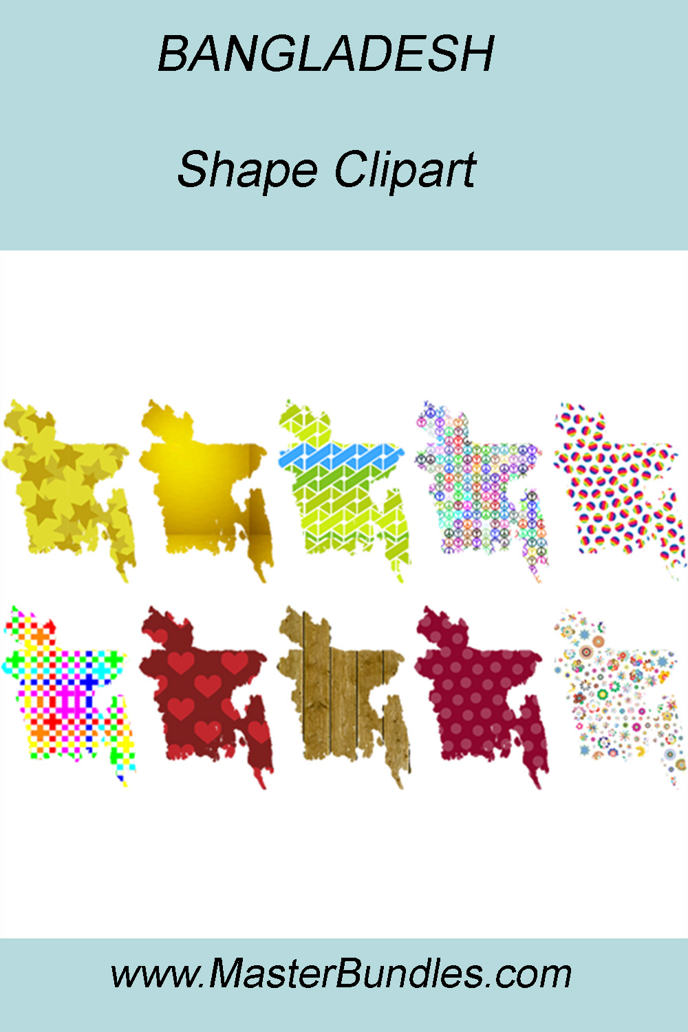 BANGLADESH SHAPE CLIPART ICONS pinterest preview image.