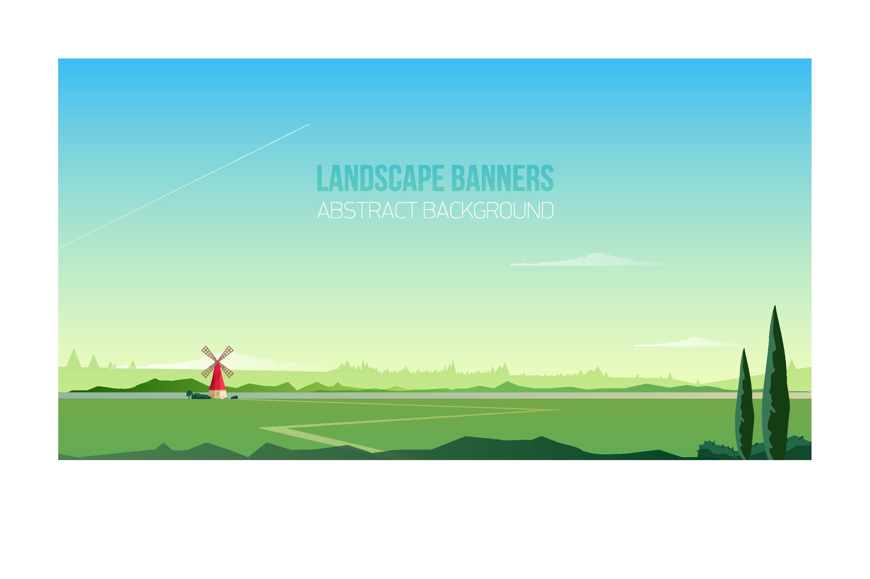 Polygonal landscape set preview image.