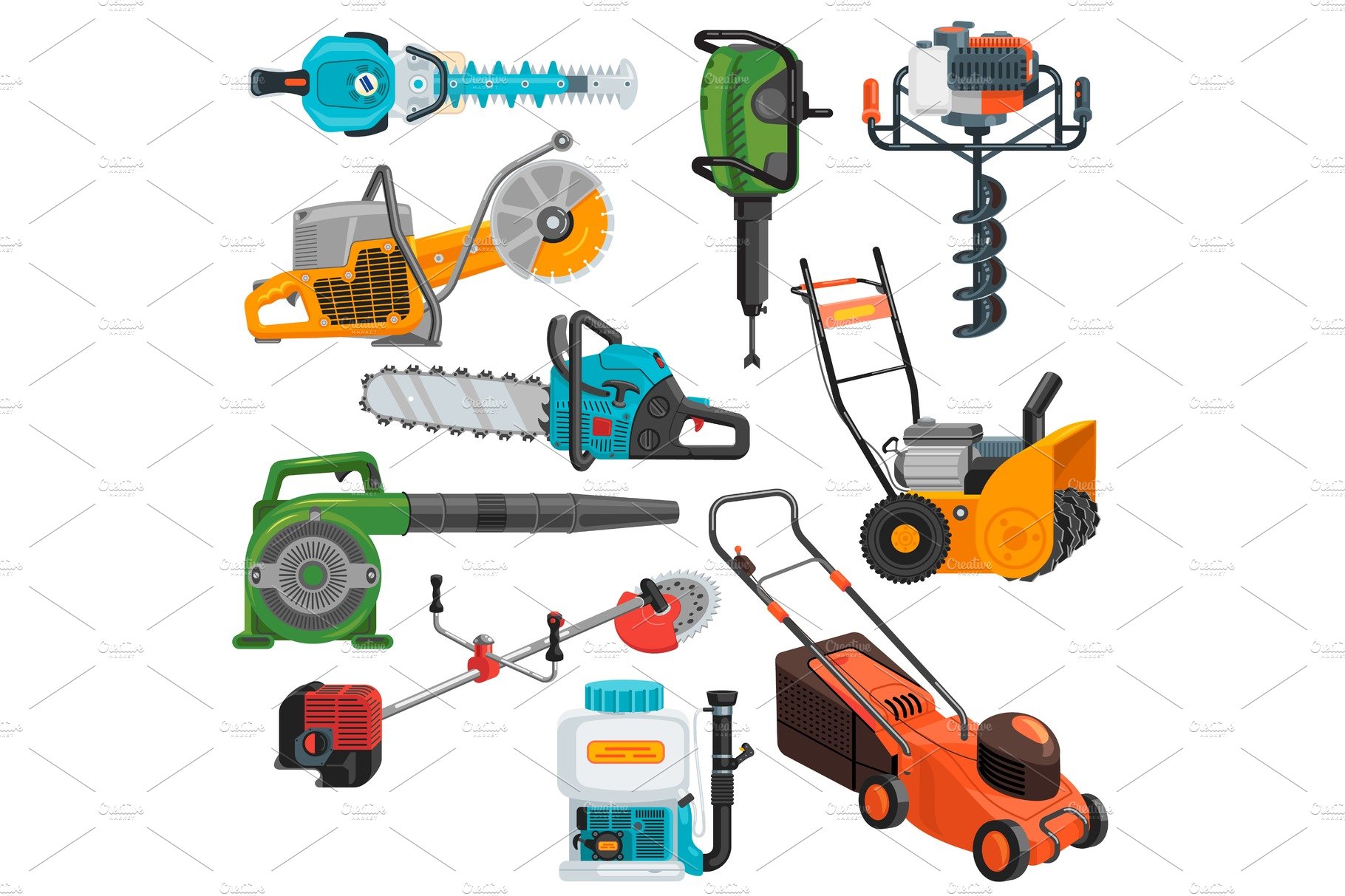Power tools vector electric cover image.