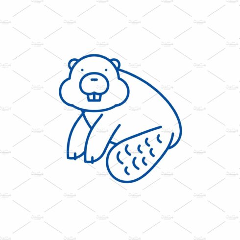 Beaver line icon concept. Beaver cover image.