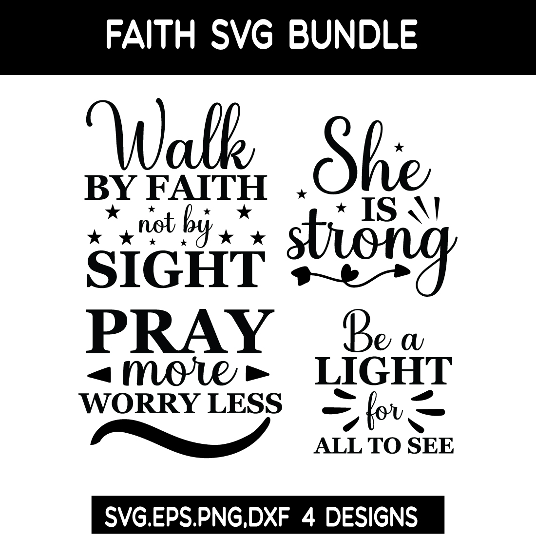 Faith SVG Bundle preview image.