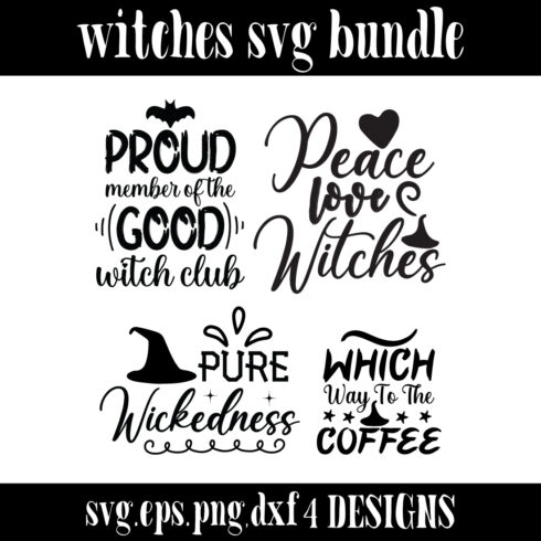 witches svg bundle cover image.