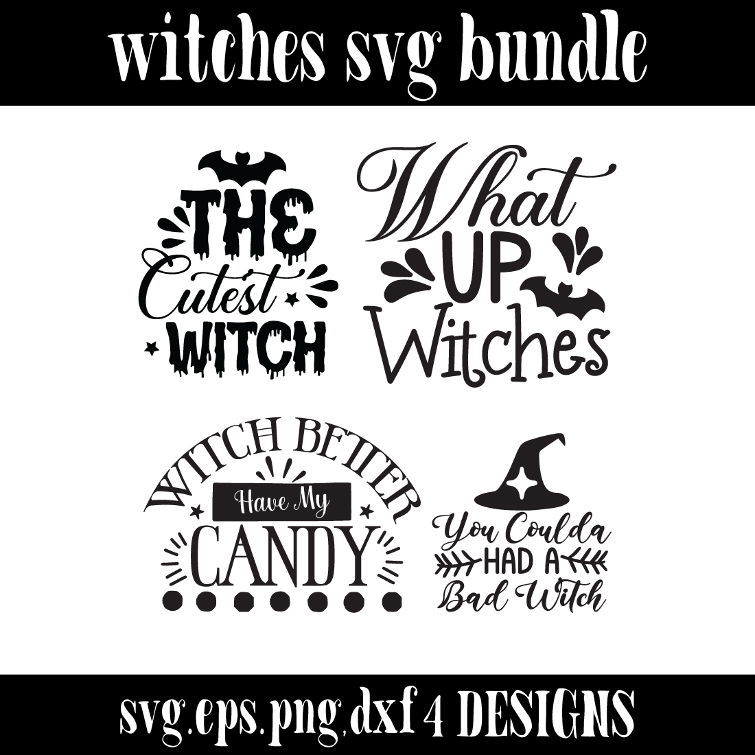witches svg bundle preview image.