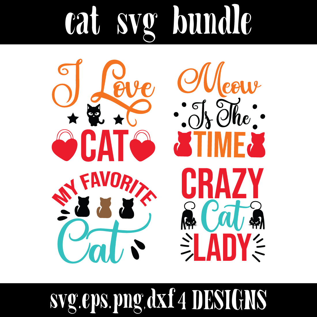 cat SVG bundle preview image.