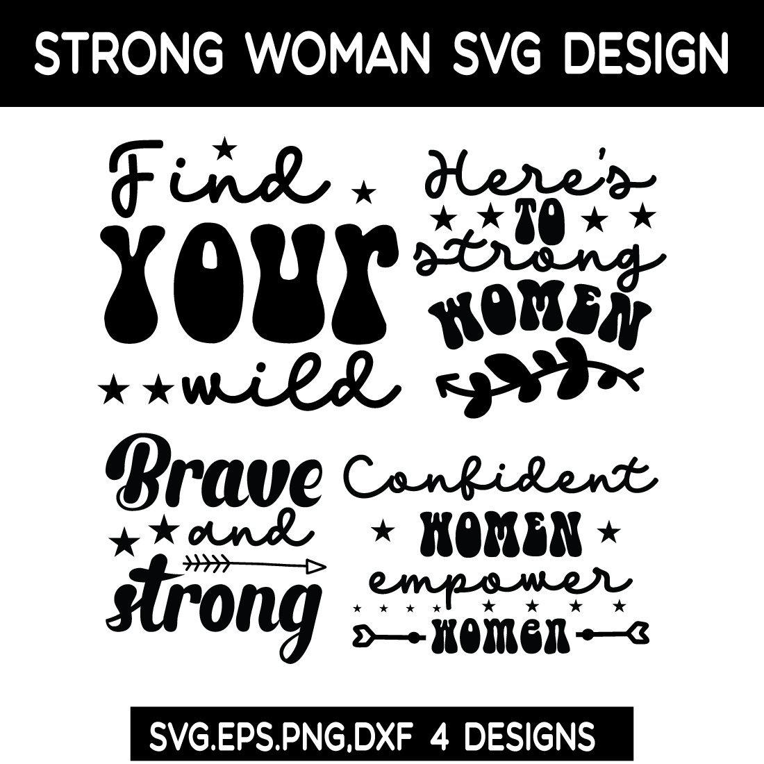 woman SVG bundle preview image.