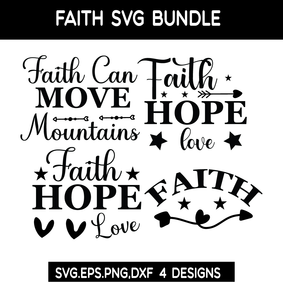 Faith SVG Bundle preview image.