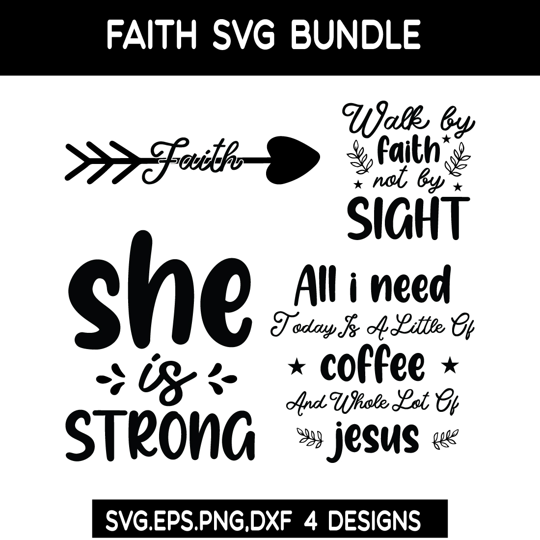 Faith SVG Bundle preview image.