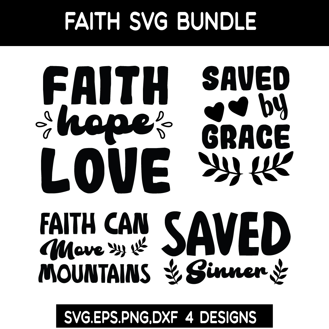 Faith SVG Bundle preview image.