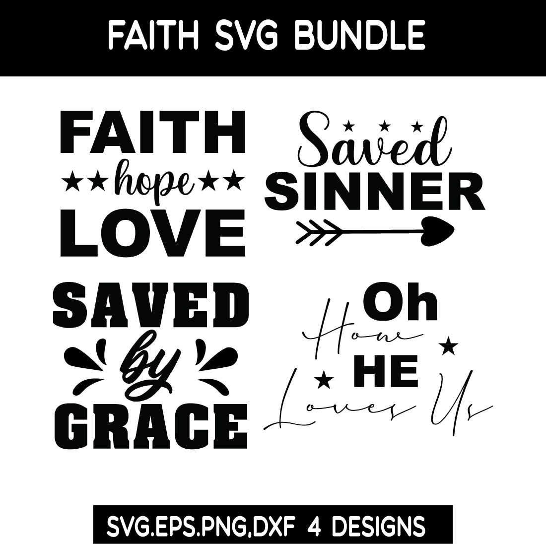 Faith SVG Bundle cover image.