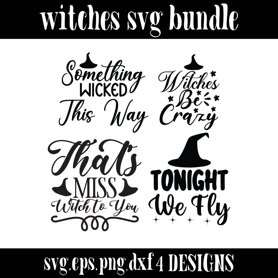 witches SVG bundle cover image.