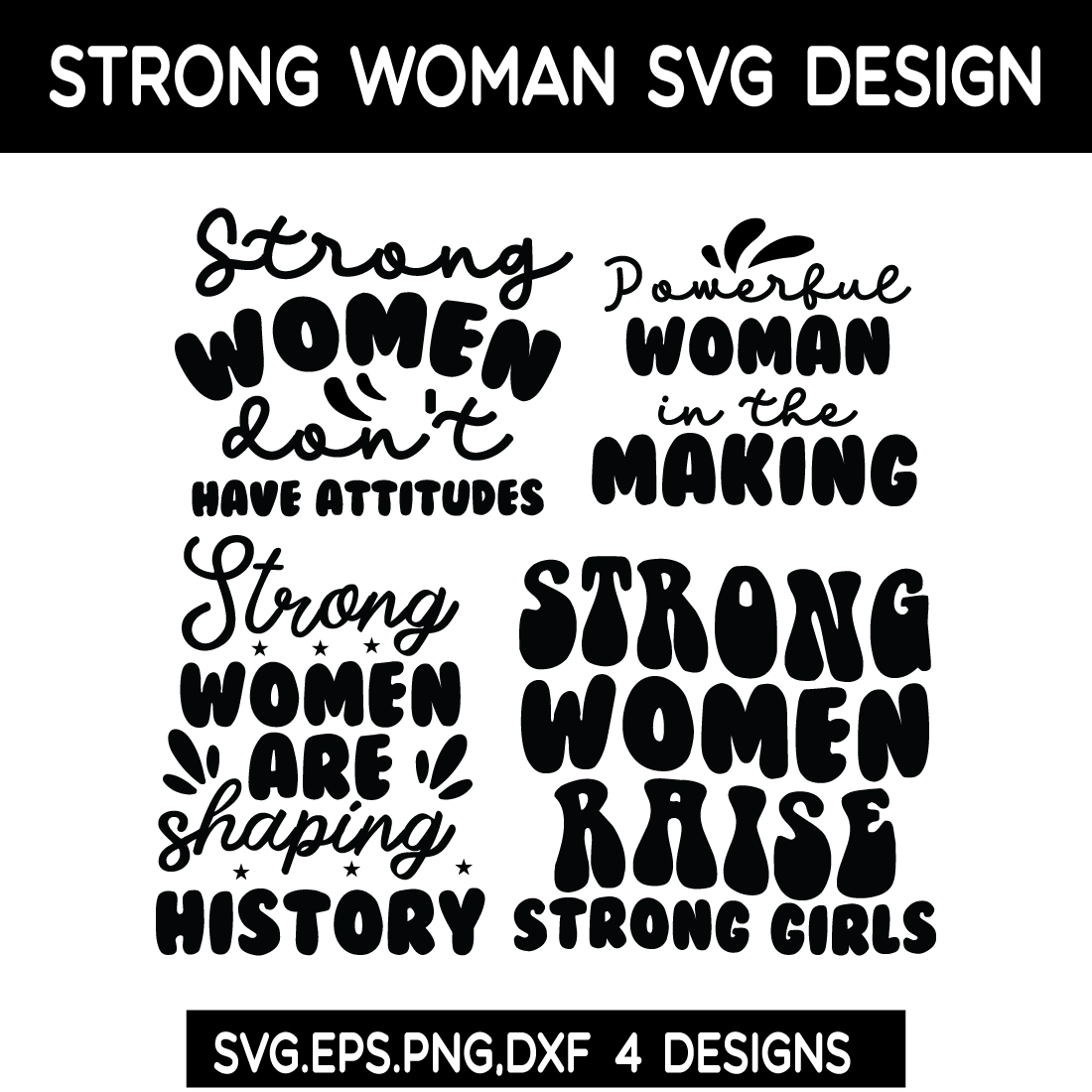 woman SVG bundle preview image.