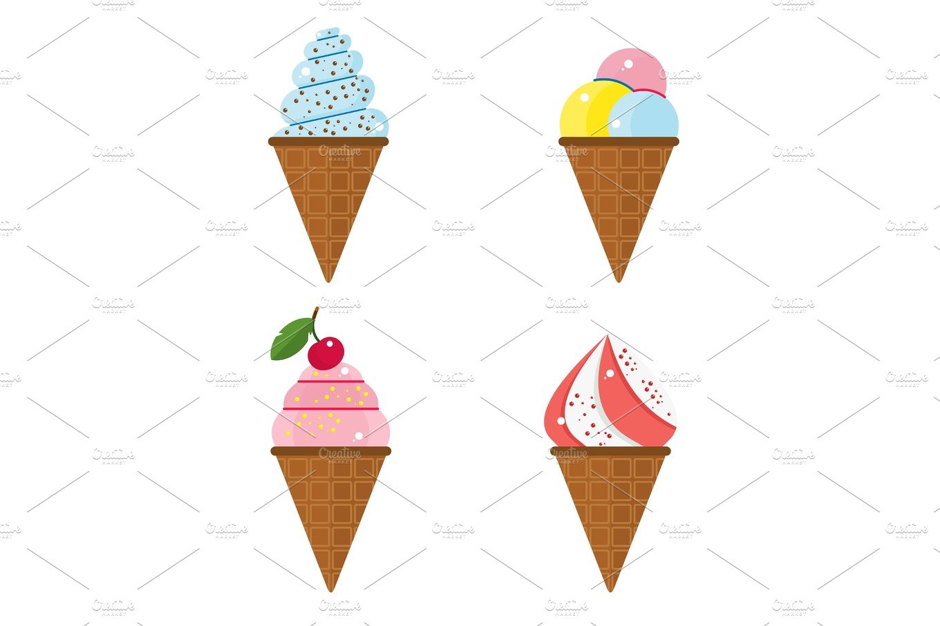 set of ice cream cover image.