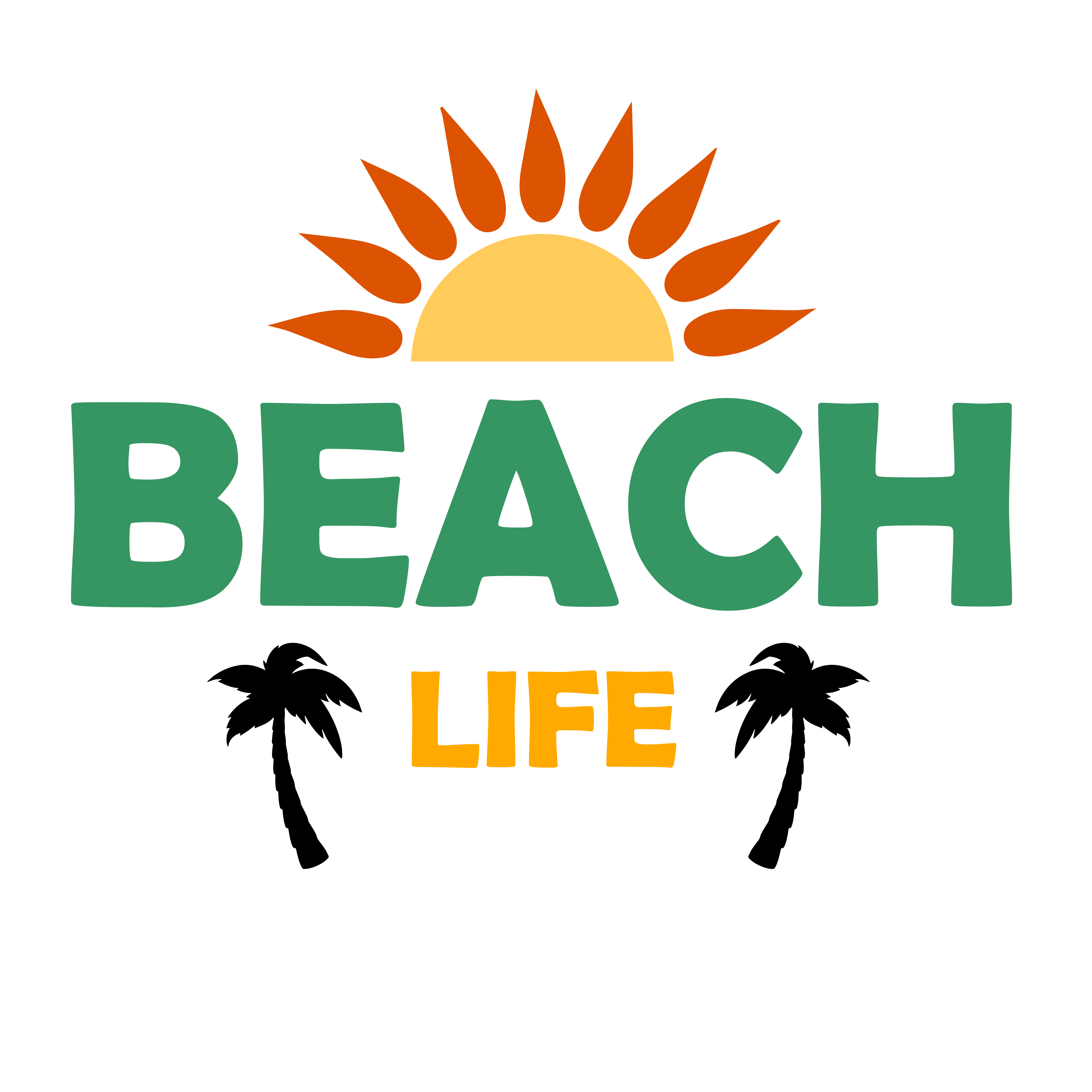 Beach Life Design ( SVG - PNG - JPG - EPS ) Included preview image.