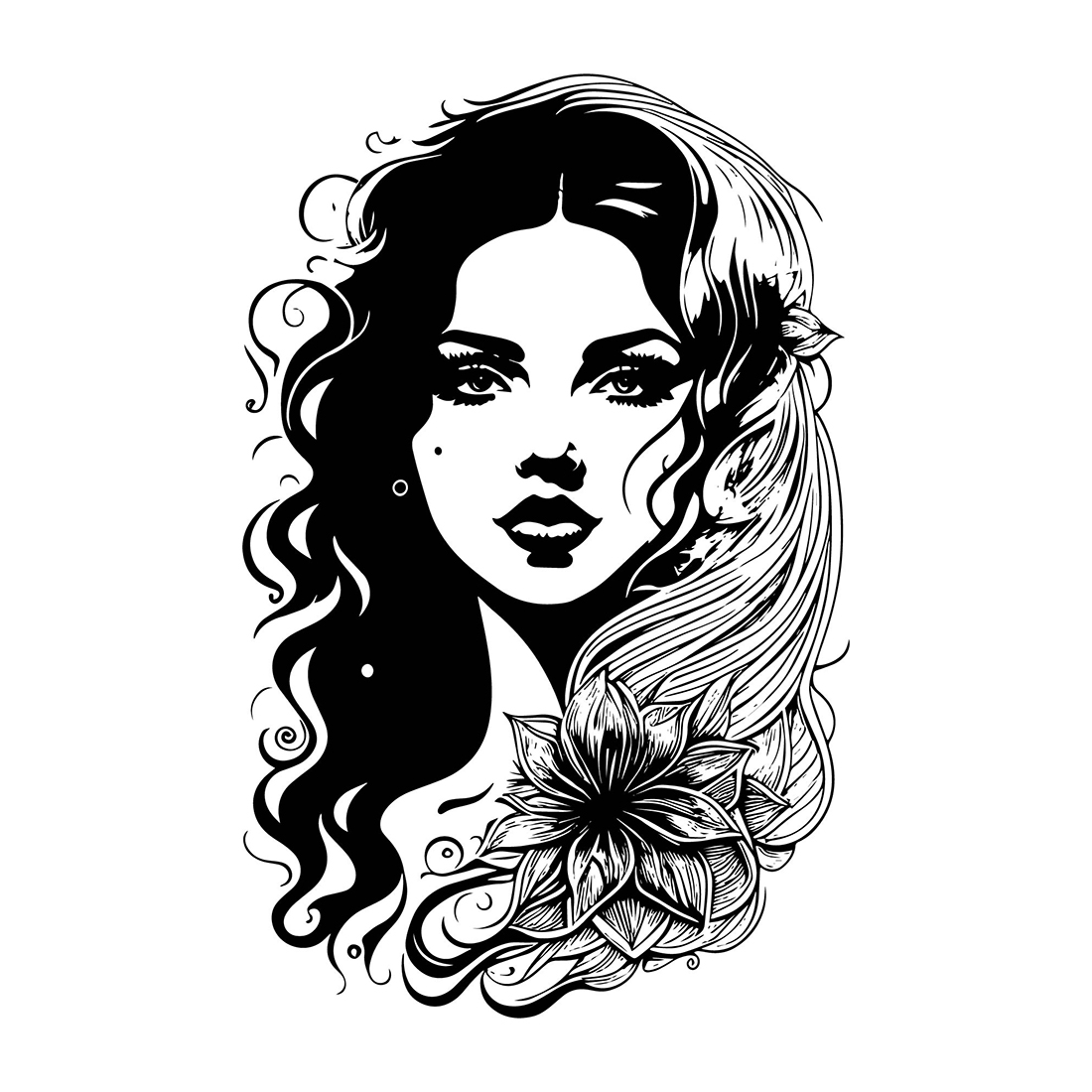 beauty girl logo illustration preview image.