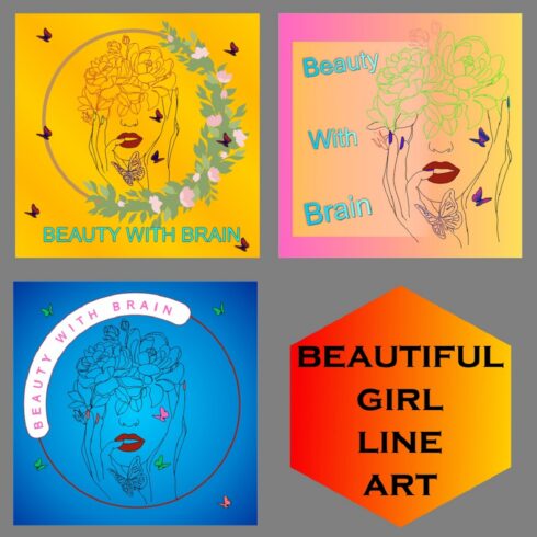 beautiful girl logo- beauty with brain cover image.