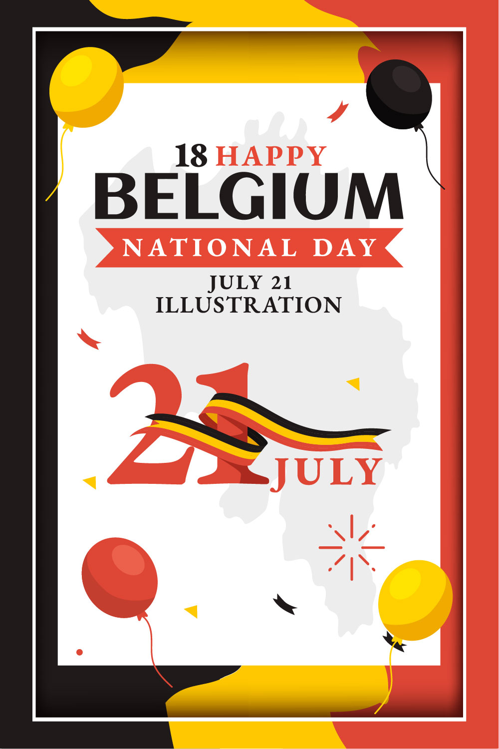 18 Happy Belgium Independence Day Illustration pinterest preview image.