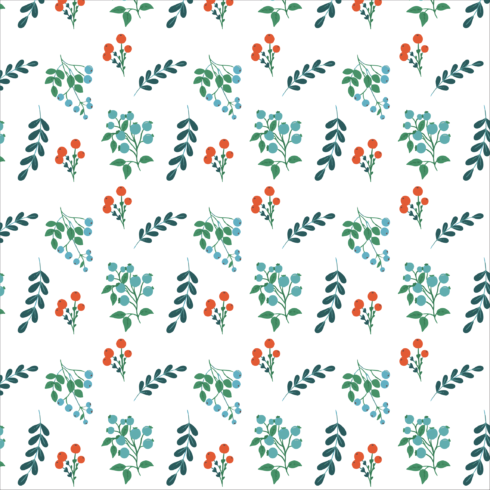 Berries and leaves pattern set cover image.