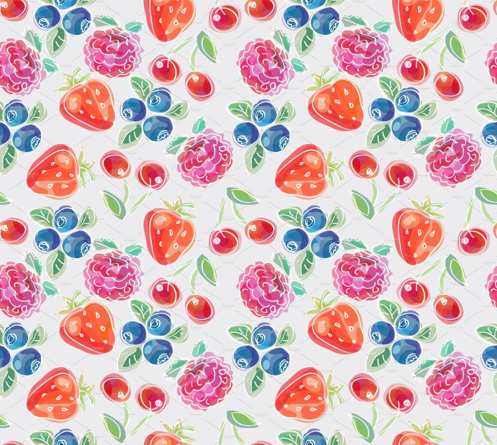 Bearies Pattern Berries seamless pattern – MasterBundles