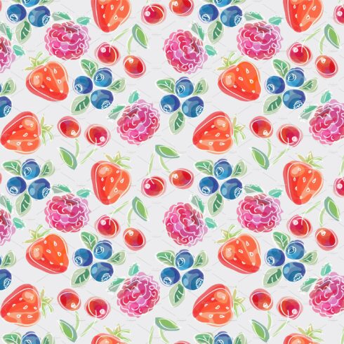 Berries seamless pattern cover image.