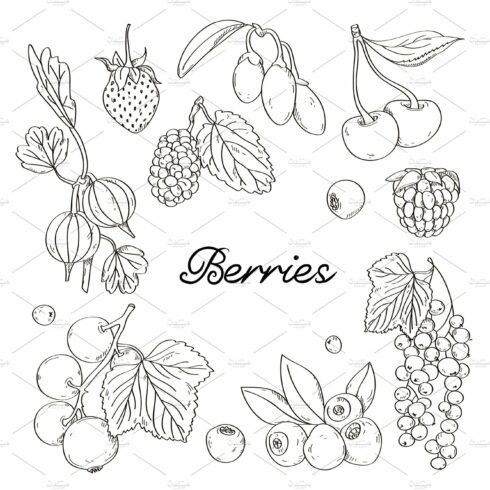 Berries icons set cover image.