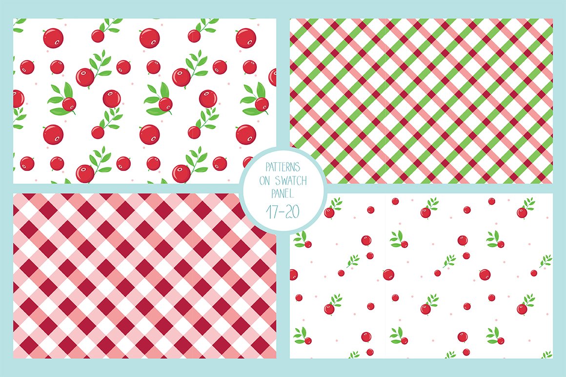 berries set with desserts and seamless patterns 11 867